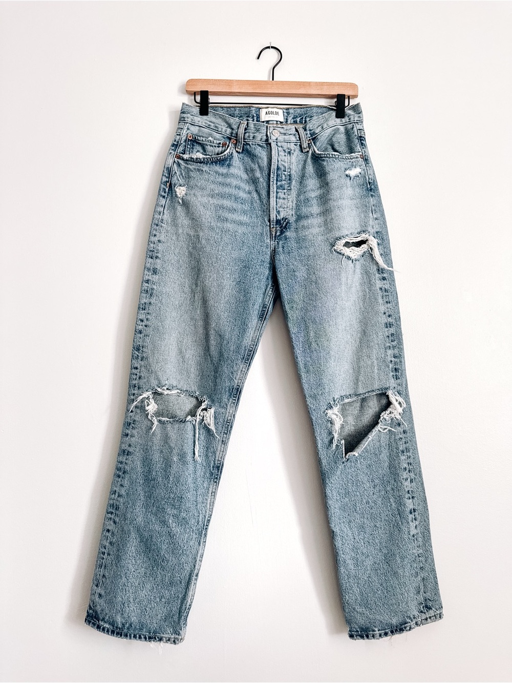 AGOLDE 90’s Jean Distressed Straight Leg Jeans Size 27